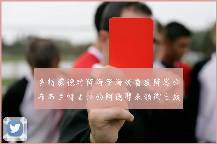 多特蒙德对阵海登海姆首发阵容公布布兰特吉拉西阿德耶米领衔出战